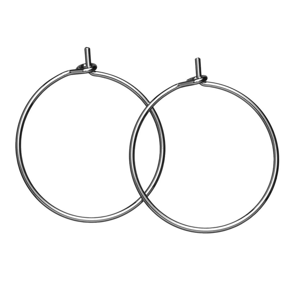 Örhänge creoler Ø20 mm – mässing pläterad med 925 sterling silver, 1 par