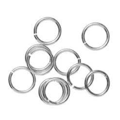 Ringöglor Ø5 mm – mässing pläterad med 925 sterling silver, 10 st.