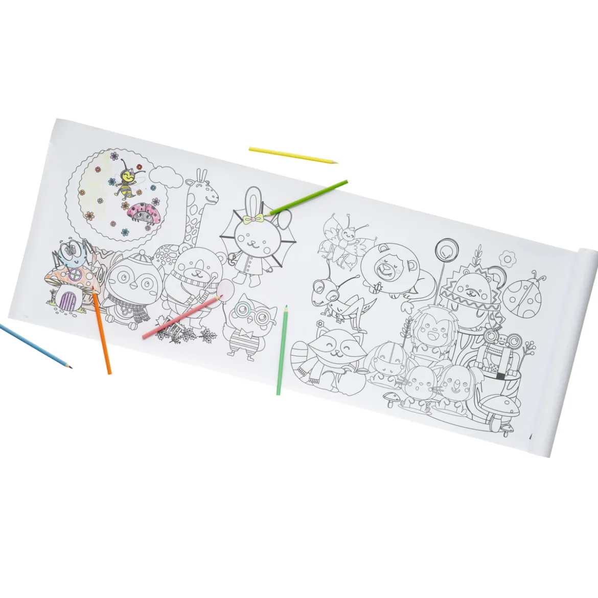 Ritrulle Cute Animals, färglägg söta djur – rullen är 40×300 cm