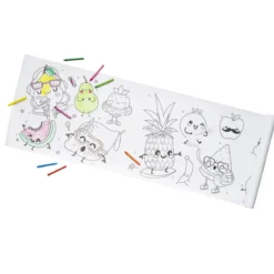 Ritrulle Happy Fruit, färglägg massor av glada frukter – rullen är 40×300 cm