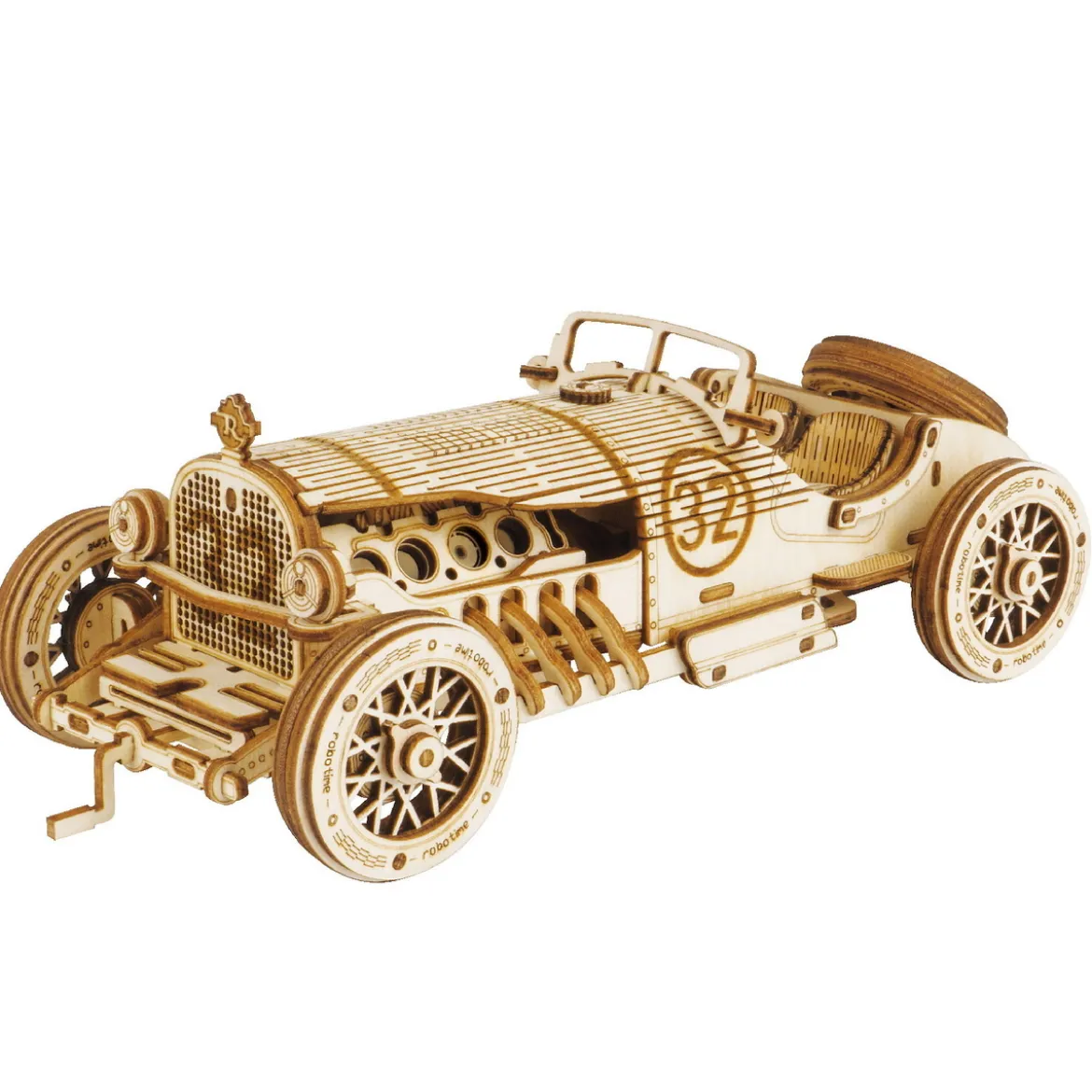 Robotime ROKR Grand Prix Car MC401 3D-miniatyr, träpussel sportbil 189×80×60 mm