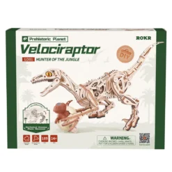 Robotime ROKR Velociraptor LD01 träpussel, dinosaurie som kan röra sig! 415×105×210 mm