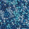 Rocaillespärla 9/0 mix blått & glas, 30 gram glaspärlor à Ø2,4–2,8 mm