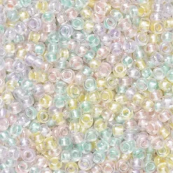 Rocaillespärla 9/0 mix glada pastellfärger, 30 gram glaspärlor à Ø2,4–2,8 mm