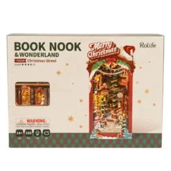 Rolife DIY Booknook Christmas Street bokstöd miniatyr – TGC06, 126×190×255 mm