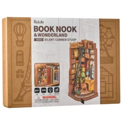 Rolife DIY Booknook Silent Corner Study bokstöd miniatyr – TGE02, 118×118×249 mm