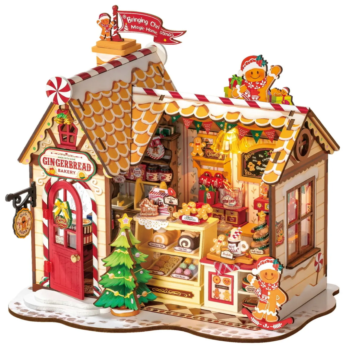 Rolife DIY Gingerbread House miniatyr diorama – DG176, 213×173×203 mm