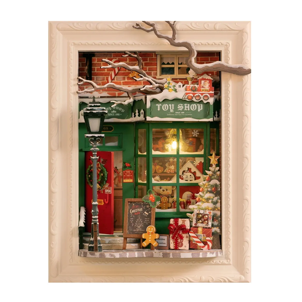Rolife DIY Santa's Toy Shop miniatyr i tavelram – DP006, 169×110×218 mm