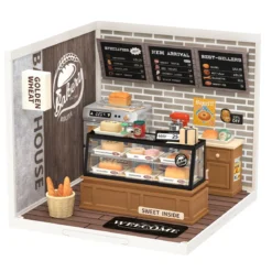 Rolife DIY Super Creator Golden Wheat Bakery miniatyr diorama – DW005B, 163×163×152 mm