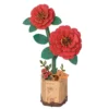 Rolife DIY Wooden Flower 3D-pussel träblomma TW031 Red Camellia 115×65×205 mm