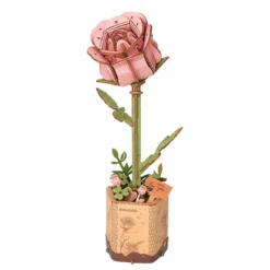 Rolife DIY Wooden Flower 3D-pussel träblomma TW021 Lilac 75×70×255 mm