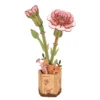 Rolife DIY Wooden Flower 3D-pussel träblomma TW051 Pink Carnation 120×70×290 mm