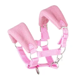 Rosa fleecefodrad grimma till käpphäst & hobby horse