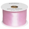 Rosa satinband med stålkant – 38 mm brett och 5 meter långt