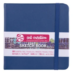 Royal Talens Art Creation Sketch skissbok 12×12 cm, blått omslag – 140 g/m², 80 ark