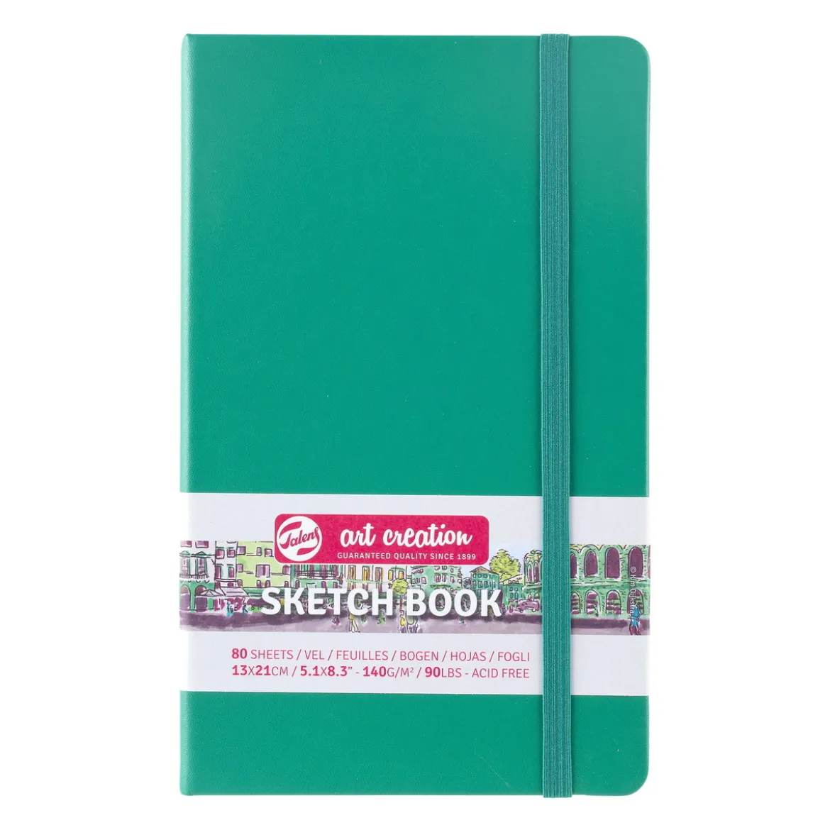 Royal Talens Art Creation Sketch skissbok 13x21 cm, grönt omslag – 140 g/m², 80 ark
