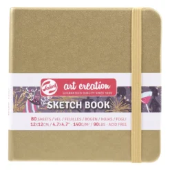 Royal Talens Art Creation Sketch skissbok 12×12 cm, guldigt omslag – 140 g/m², 80 ark