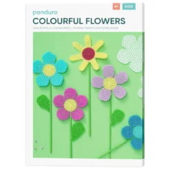 Rörpärlor Midi kit Enkla pärlblommor, 2500 pärlor à Ø5 mm, blomsterpinnar & 4 pärlplattor