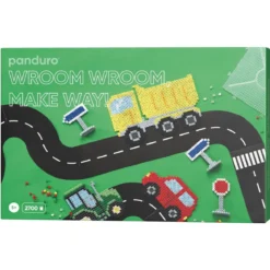 Rörpärlor Midi kit Fordons-tema, 2700 pärlor à Ø5 mm, 2 fyrkantiga pärlplattor + väg-stickers
