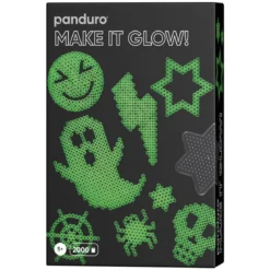 Rörpärlor Midi kit Make it Glow in the dark, 2000 spooky självlysande pärlor à Ø5 mm & 3 pärlplattor!