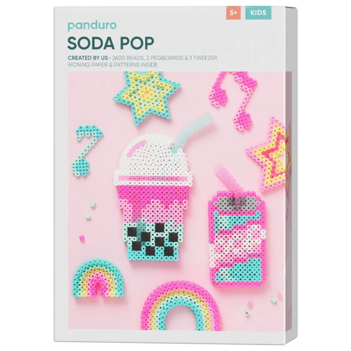 Rörpärlor Midi kit Soda Pop & söta saker! 2600 pärlor à Ø5 mm & 2 pärlplattor
