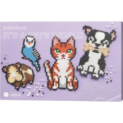 Rörpärlor Midi kit Söta Husdjur, 6000 pärlor à Ø5 mm & 2 fyrkantiga pärlplattor