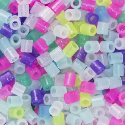 Rörpärlor Midi 3000 st i gnistrande glittermix, Ø5 mm