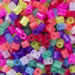 Rörpärlor Midi 3000 st i gnistrande glittermix, Ø5 mm