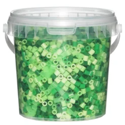 Rörpärlor Midi 4000 st i grön mix + gröna transparenta pärlor, Ø5 mm