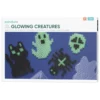Rörpärlor XL kit Glowing Creatures – 600 svarta & självlysande XL-pärlor + 2 pärlplattor