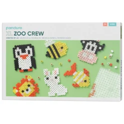 Rörpärlor XL kit Zoo Crew, pärla söta djur! 630 stora XL-pärlor à Ø9 mm + 1 pärlplatta