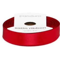 Rött satinband – 12 mm brett och 8 meter långt
