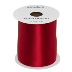 Rött satinband – 73 mm brett och 5 meter långt