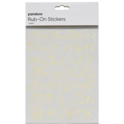 Rub on kursiva bokstäver guld, 1 ark à 15×20 cm