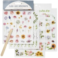 Rub ons 10 ark blommor-fjäril