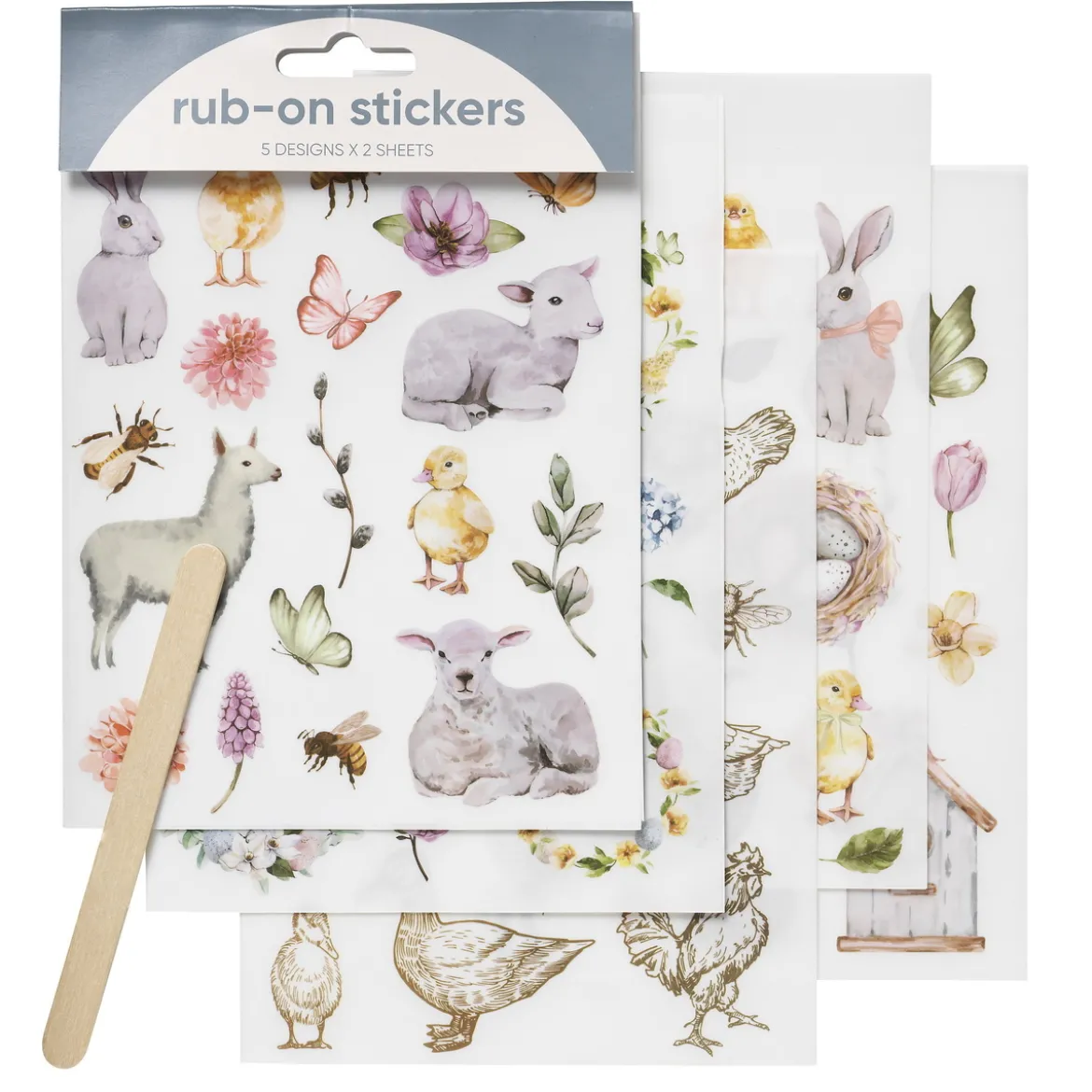 Rub ons 10 ark djur och natur