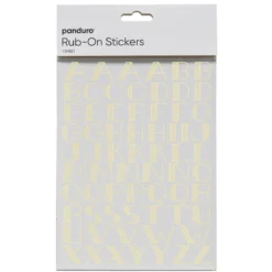 Rub on stora bokstäver guld, 1 ark à 15×20 cm