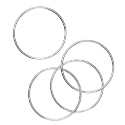 Runda cirkelformade metallringar, silverfärgade. 4 st. Ø10 cm