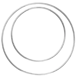 Runda cirkelformade metallringar, förkromade. 2 st. Ø15 & 20 cm