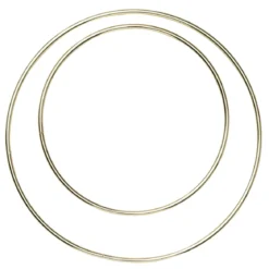 Runda cirkelformade metallstommar, guldfärgade. 2 st. Ø15 / Ø20 cm