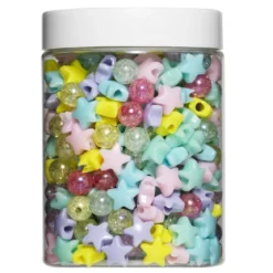 400 Runda crackle beads & pastellfärgade stjärnor – pärla en vacker galax!