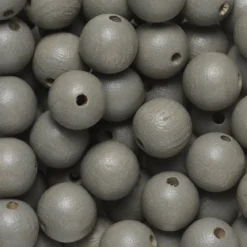 Runda träpärlor Ø12 mm, cirka 75 st. grå