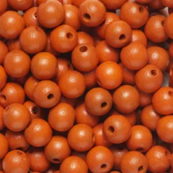Runda träpärlor Ø8 mm, cirka 150 st. orange