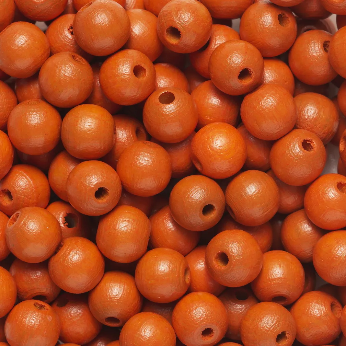 Runda träpärlor Ø8 mm, cirka 150 st. orange