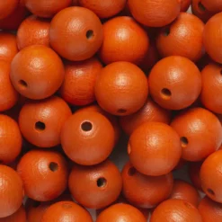 Runda träpärlor Ø12 mm, cirka 75 st. orange