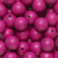 Runda träpärlor Ø12 mm, cirka 75 st. rosa