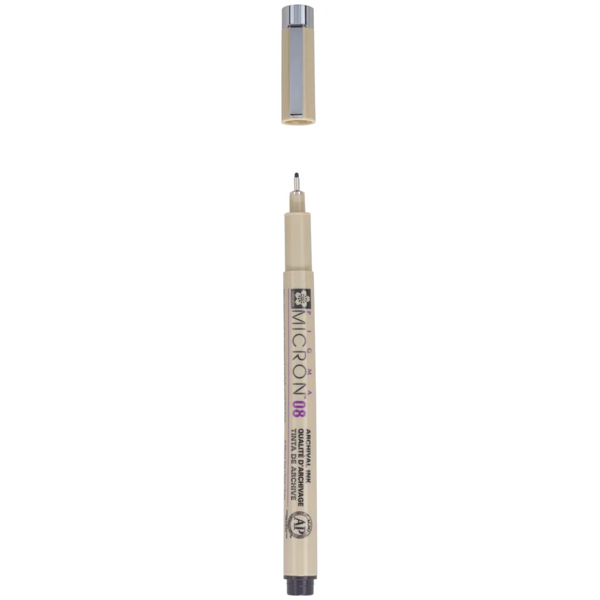 Sakura Pigma Micron 08 Black – svart fineliner 0,5 mm