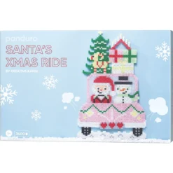 Santa's Xmas Ride by Kreativa Karin, pärla tomten på julresa! 24,5×39 cm