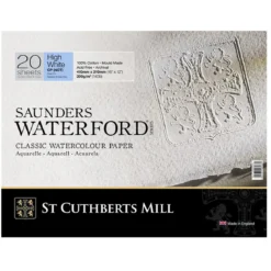 Saunders Waterford High White hellimmat akvarellblock GF, CP – 41×31 cm, 20 ark, 300g/m²