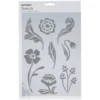 Schablon A4, stencil med blommor & blad